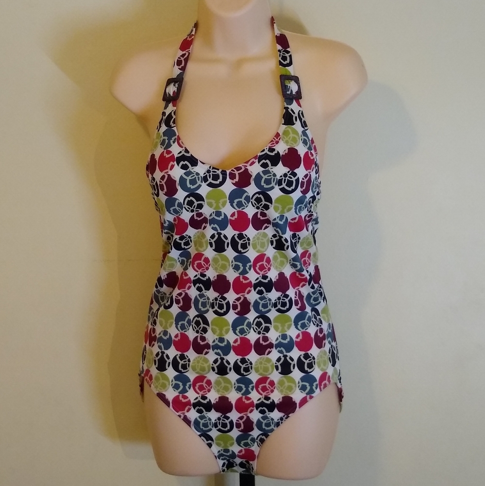 Lands End Swim Suit Size 8 Polka Dots Colors